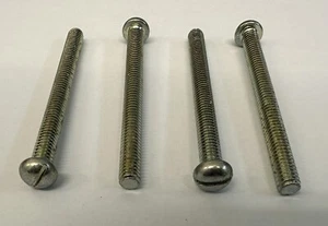 1/4" x 3", Whitworth, Round Head, Slotted, Machine Screws, Bright Zinc Plated. - Picture 1 of 2