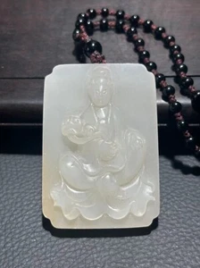2.2 inch Chinese antique jade Guanyin pendant - Picture 1 of 12
