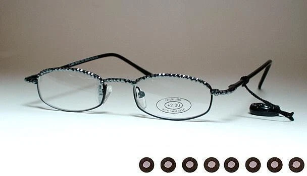 Jimmy Crystal New York GL180 Swarovski Reading Glasses Hematite Crystals +1.00 - Image 1 of 1