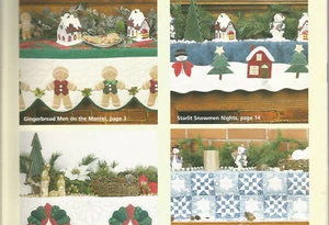 Christmas Mantel Covers Quilt Patterns Gingerbread Man Noel Snowmen Banners L81 - Picture 1 of 4