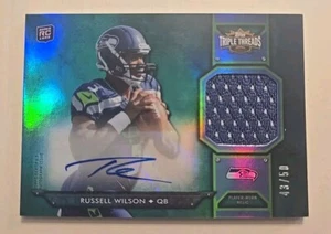 2012 Topps Triple Threads RUSSELL WILSON Green RC Patch Auto ROOKIE RPA #/50 - Picture 1 of 2