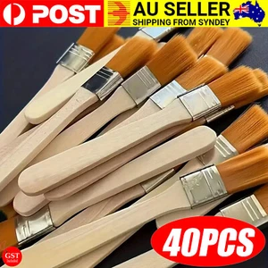 40pcs Artist Paint Brushes Flat Paint Brush Nylon Bristle Chip Wall Brush Orange - Picture 1 of 11