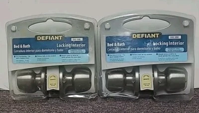 Defiant 床和浴缸锁定内部门把手不锈钢 332 208(2 件装) — 第 1/4 张图片