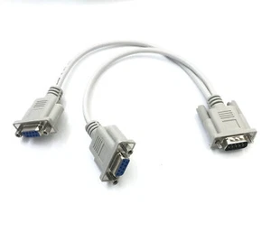 9pin DB9 Male to 2 DB9 Female Serial Rs232 Splitter Cable for Cash POS Displays - Picture 1 of 2