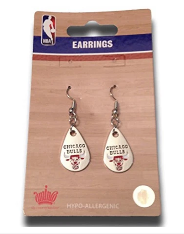 NBA Chicago Bulls Tear Drop Dangler Earrings Cover