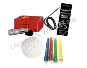 Hookah Accessories Set Long Hookah Tips Three King Charcoal Round Foil And Hoses - Picture 1 of 5
