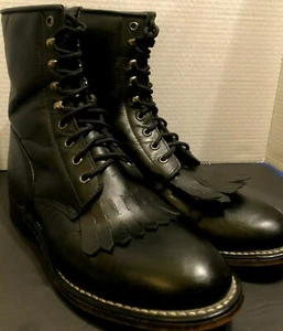 Men's Black Leather Durango Kilt Lace-Up Boot size 8 1/2 EE Wide Width Great! - Picture 1 of 10