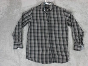 Bogari Shirt Men's Small Button Up Long Sleeve Black Check Casual - Picture 1 of 10