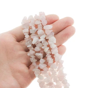 Chip Natural Rose Quartz Beads 5mm - 8mm - Pink - 1 Strand 215 Beads - BD1948 - Picture 1 of 3