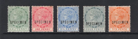 M8372 Dominica 1886-90 SG20s/5s - Definitives overprinted SPECIMEN Cover