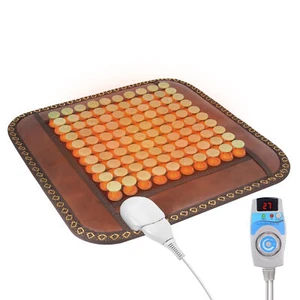 Natural Yellow Jade Stone Far-Infrared Therapy Mat Heating Pad Mattress 17"x17" - Picture 1 of 9