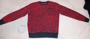 Nike Air Jordan Prime Flight Elephant Print Vintage 90s Sweatshirt - Rot/Schwarz - L - Bild 1 von 9