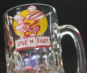 SCARCE DOG N SUDS GLASS ROOT BEER FLOAT MUG SIGN SODA COKE POP CUP DRIVE INN HOT - Picture 1 of 13