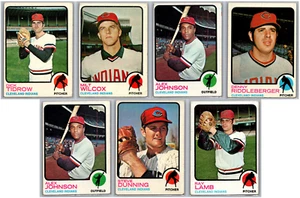 1973 Topps Cleveland Indians Vintage MLB Baseball (7) Karten Lot - Bild 1 von 8