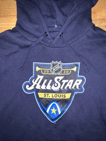 NHL All-Star Game St. Louis 2020 Blue Champion Mens Medium RARE Hoodie Cover
