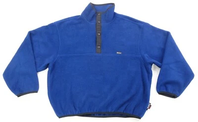 Chaqueta Pullover Polar A Presión 1/4 Woolrich De Colección Rara Años 90 Hecha en EE. UU. Azul L Foto 1 de 4