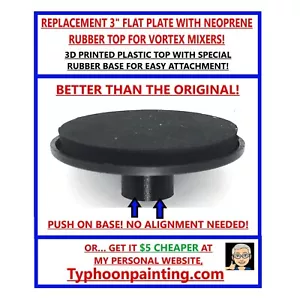 Vortex mixer 3" flat plate with neoprene rubber pad! NEW DESIGN! PUSH ON BASE! - Picture 1 of 4