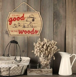 Snoopy Woodstock Peanuts / Schild Holzschild Holz Dekoration Deco braun NEU USA - Bild 1 von 18