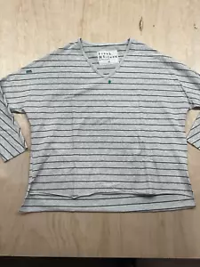 Frank & Eileen Medium Tee Lab  Long Sleeve Gray Melange & British Army Stripe - Picture 1 of 7