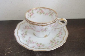 T. Haviland Limoges France Schleiger Demitasse Cup And Saucer Roses Gold - Picture 1 of 7