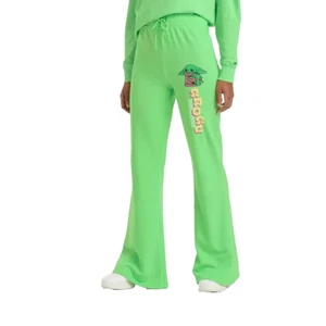 Womens St Patricks Day Baby Yoda Wide Leg Graphic Pants Green XS - Picture 1 of 1