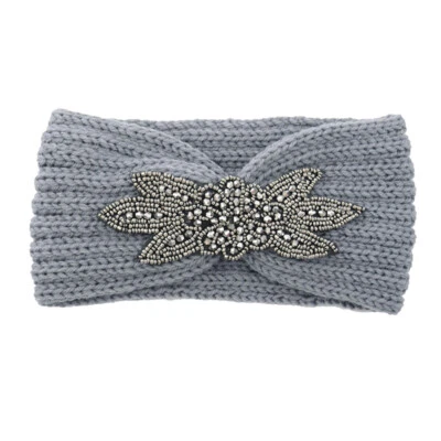 Winter Women's Wool Knitted Headband Hairband Crystal Headwrap Hair Accessory ⇓ - Image 1 of 4