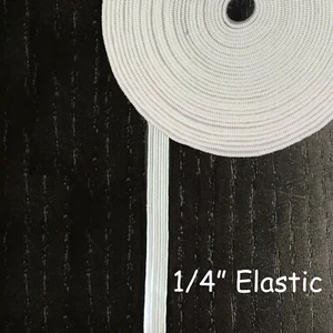 Banda elástica 1/4" (6,5 mm) 5 yardas - elástica trenzada blanca - fabricación de mascarilla facial - Imagen 1 de 1