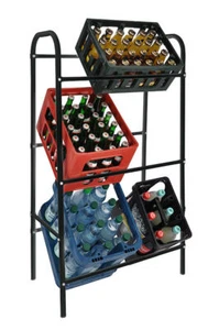 Kastenständer 6 Kisten - schwarz - Getränkekistenregal Kisten Ständer Bier Regal - Bild 1 von 1