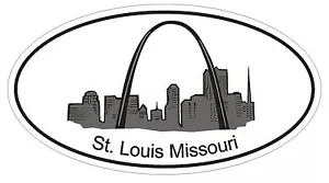 St Louis Missouri Oval Bumper Sticker or Helmet Sticker D1171 Gateway Arch - Picture 1 of 1