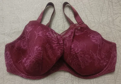 Fantasie Wired And Padded Plunge Burgundy Bra UK Size 38FF - Image 1 of 4