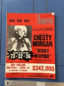 1974 Box Office Magazine, Chesty Morgan in Deadly Weapons Cover, Sexploitation - Picture 1 of 12