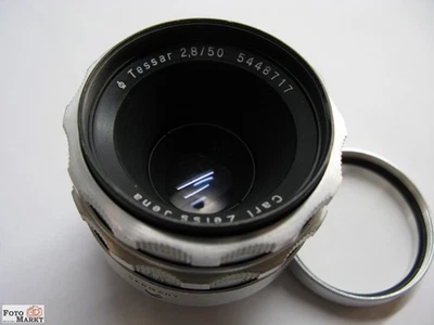 Set: Carl Zeiss Jena Objektiv Tessar 2,8/50 mm M-42 Gewinde lens UV-Schutz - Bild 1 von 4