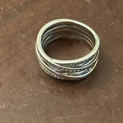 Vtg Pandora ALE 925 Sterling silver Cable Wrap ring Sz 9 K24 - Image 1 of 4