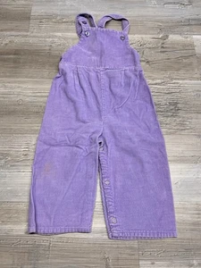 Vintage 80s 90s Purple Infant Corduroy Overalls JC Penney Toddler Time 12-18 Mo - Picture 1 of 9