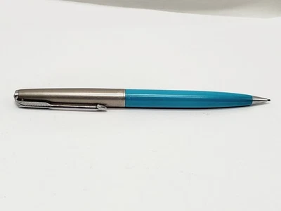 Lápis Parker Vintage 61 turquesa - acabamento cromado--funcionando - Imagem 1 de 4