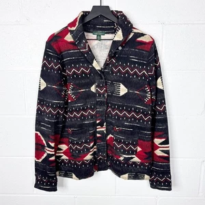 Ralph Lauren Jeans Co Southwest Aztec Print Jacket Women's XL Black Red - Picture 1 of 5