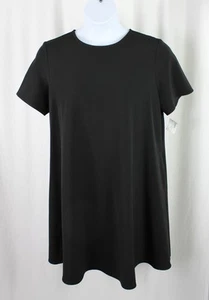 Estelle & Finn NWT Black Round Neck Short Sleeve Tee Shirt Knee Length Dress 10 - Picture 1 of 4