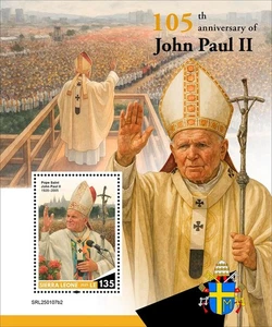 Pope John Paul II 105th Anniversary MNH Stamps 2025 Sierra Leone S/S - Picture 1 of 1