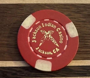 Jackson Indian Casino $5 Casino Chip Jackson California - Ficha de juego de póker - Imagen 1 de 2