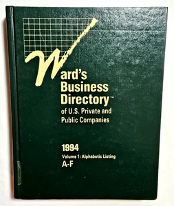 Ward's Business Directory~ U.S. Private & Public Companies 1994 Vol. I Alpha A-F - Picture 1 of 12