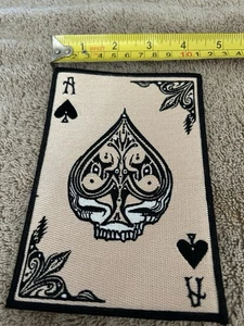 Grateful Dead Aces Back To Back Sew On Patch. Spade Skull Awesome Imagery Vivid! - Picture 1 of 2