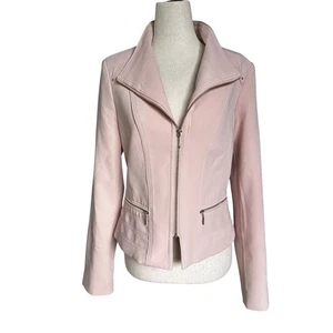 White House Black Market rosa durchgehender Reißverschluss Blazer Jacke Damengröße 6 | 27-1 - Bild 1 von 9