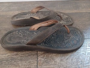 Infradito donna in pelle Olukai Paniolo naturale marrone scuro tg. 8 - Foto 1 di 6