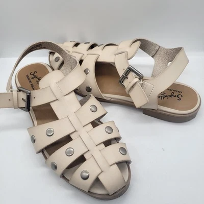 Sandalias Gladiador Para Mujer Seychelles Pescador Estilo Jaula Beige Talla 7W Correas Foto 1 de 4