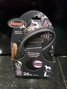 Flexi New Classic 26' Large Max 110 lbs. Retractable Leash Black NEW IN PACKAGE 