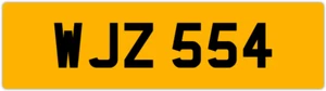 WJZ 554 W 3X3 DATELESS PRIVATE NUMBER PLATE WILL WIL WENDY WES WALT WAYNE WOLF - Picture 1 of 1