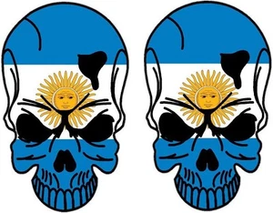 2 - 3" Argentina Argentinian Dive Diver Skull Set Vinyl Car Sticker Decal Window - Picture 1 of 1
