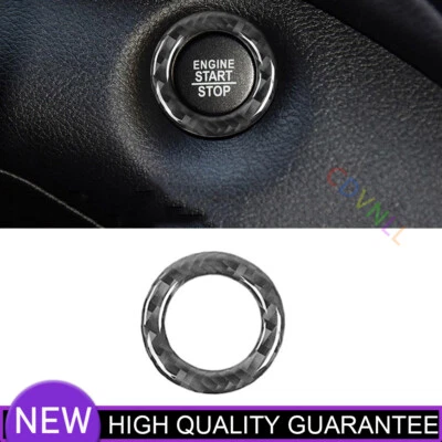 Interruptor de encendido botón de arranque marco embellecedor para Jeep Cherokee 2014 fibra de carbono real Foto 1 de 4