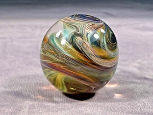 NEW! BOOMWIRE .87" ART GLASS MARBLE LAMPWORK BORO "EARLY RUN" AMAZING MARBLES! - Picture 1 of 13