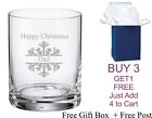 Personalised Engraved Whiskey Brandy Tumbler Glass, Christmas Gift Snowflake